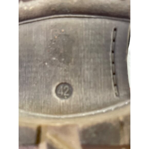 Mens Black Lace-Up Ankle Boots Size 42 With Suede & Canvas Uppers Durable Rubber - Picture 7 of 9